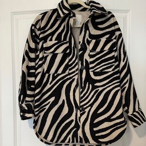 H&M Zebra Print Button-Up Shacket
